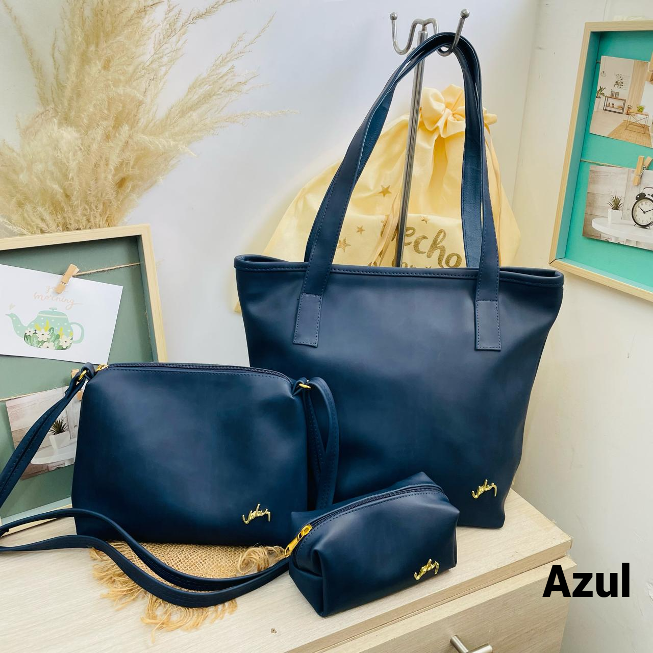 Trio En Cuero Dacota Dama Ref Safari Vlz